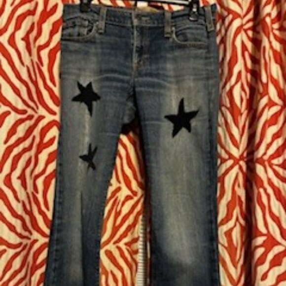 Vintage Old Navy Denim, Black Stars on front, low rise, size 4, Cotton, Elastane - Picture 2 of 8